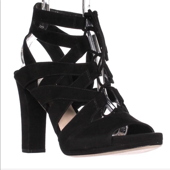 Via Spiga Kid Suede Block Heel Lace Up Platform - Picture 9 of 14
